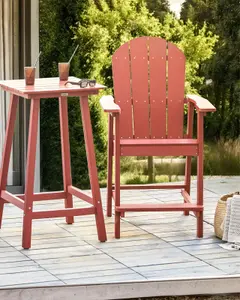 Garden Bar Chair ADIRONDACK Synthetic Material Red