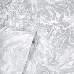 Arthouse Liquid Marble Grey Wallpaper