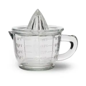 Traditional Vintage Glass Juicer and Measurement Jug Set - 1 Pint 600ml - The ideal way to squeeze fresh oranges, lemon or lime