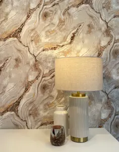 Rasch Palmetto Agate Natural and Rust Wallpaper