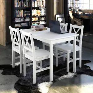 Berkfield 5 Piece Dining Set White