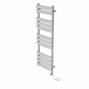 Rinse Bathrooms Smart WiFi Thermostatic Electric Bathroom Flat Panel Heated Towel Rail Radiator with Timer 1200x450mm - Chrome