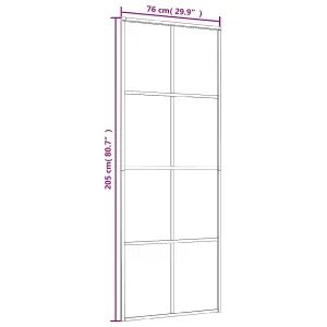 Berkfield Sliding Door Frosted ESG Glass and Aluminium 76x205 cm White