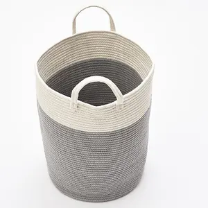 Grey Woven Laundry Storage Basket Baby Kids Toys Storage Laundry Hamper Clothes Storage Bag