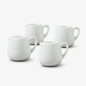 WM bartleet & Sons Porcelain Bellied Mini Creamer Jugs 30ml, Set of 4