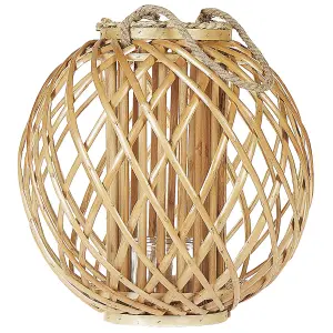 Beliani Rustic Lantern SAMOA Wood Natural