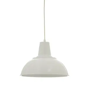 Interiors by Premier Bryen White Metal Pendant Light