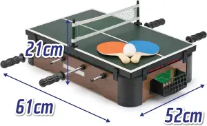 3 in 1 Top Table Football Pool Ping Pong Multi Game Set