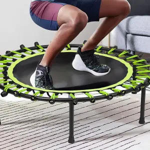 40 Inch Black  Green Round Garden Trampoline Fitness Trampoline for Kids and Adults