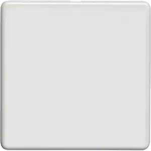 Single SCREWLESS MATT WHITE Blanking Plate Round Edged Wall Box Hole Cover