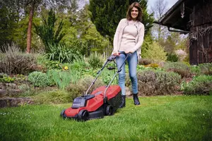 Einhell 32cm Electric Lawn Mower 1000W Rotary Lawnmower With 30L Grass Box 10m Corded- GC-EM 1000/32