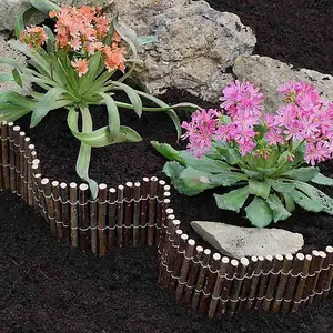 4 x Smart Garden 30cm x 2m Willow Garden Lawn Edging Roll Flexible Border 200cm