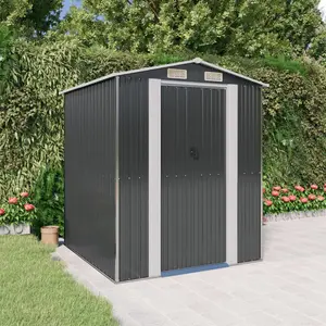 6 ft. W x 6 ft. D Galvanized Steel Apex Garden Shed Anthracite