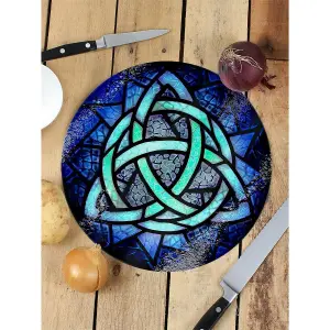 Grindstore Triquetra Stained Gl Chopping Board Blue (One Size)