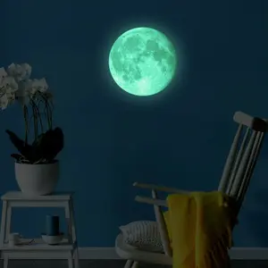 Walplus Wall Sticker Art Glow In Dark Moon 30cm Diameter DIY Nursery Room KIDS Glow in Dark Stickers Stock Clearance