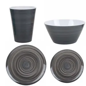 16pcs Melamine Dinnerware Set, Swirl Design