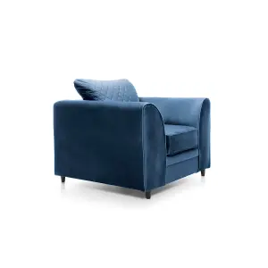 Chicago Velvet Armchair in Dark Blue