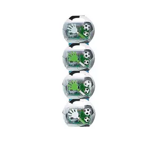 Mini Football Party Favours Set (Pack of 4) White/Black/Green (One Size)