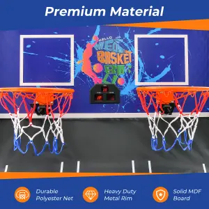 Costway Electronic Basketball Arcade Game Foldable Basketball Game 2 Player Shot 8 Modes