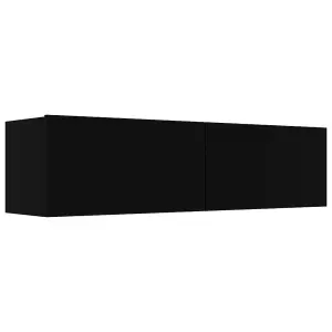 vidaXL TV Cabinet Black 120x30x30 cm Engineered Wood