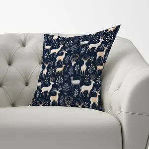 Reindeer, Whimsical, Illustration Pattern Cushions 33cm x 48cm