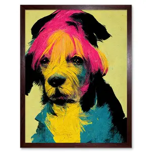 Pop Art Dog Vintage Style - Print Brown Framed Paper / 40.5cm H x 30.5cm W x 0.2cm D