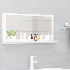 Dorlene Framed Wall Mounted Bathroom Mirror High Gloss White / 40 cm