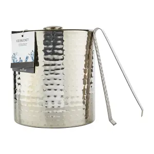 BarCraft Small Hammered Ice Bucket with Lid