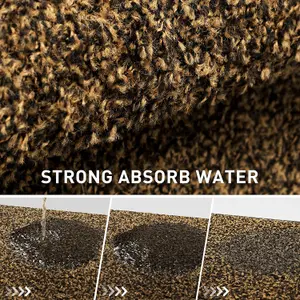 Heavy Duty Non Slip Rubber Back Barrier Door Mat Kitchen Floor Mats Hallway Rug Brown 90 x 200cm