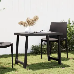 Berkfield Camping Table Anthracite 79x56x64 cm PP Wooden Look