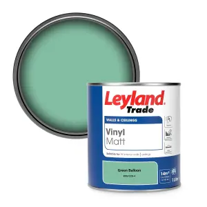 Leyland Trade Vinyl Matt Walls & Ceilings Emulsion Paint Green Balloon (PPG1228-4) 1L