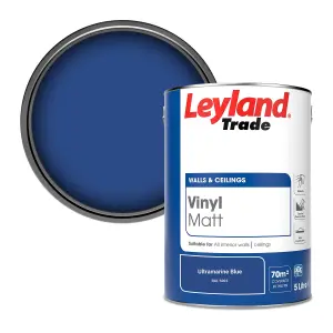 Leyland Trade Vinyl Matt Walls & Ceilings Emulsion Paint Ultramarine Blue (RAL 5002) 5L