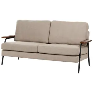 Beliani Traditional Fabric Sofa Taupe AKRANES