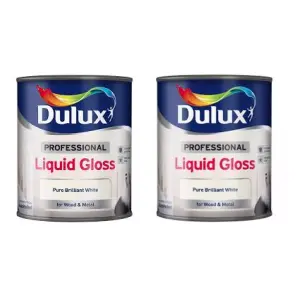 Dulux Professional Liquid Gloss Brilliant White 750Ml Pack of 2