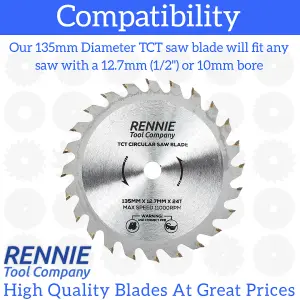 135mm x 24T TCT Circular Wood Saw Blades Fits Bosch, Makita, Black & Decker, Dewalt etc