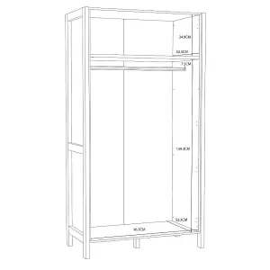 2 Door Wardrobe Matt White & Sonoma Oak Modern Design