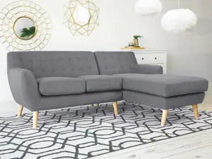 Corner Sofa MOTALA Light Grey Fabric Left Hand