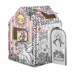 BANKERS BOX At Play Cardboard House Colour Your Own Childrens Playhouse Unicorn Playhouse