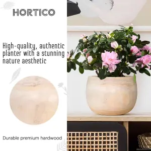 HORTICO™ Indoor Plant Pot, (Dia) 26cm ECO Round Wooden Planter for House Plants with Waterproof Liner D26 H17 cm, 4.3L