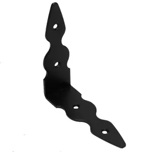 Pack of 1 x Black Corner Bracket - 115 x 115 mm Steel Right Angle Braces L Shaped Metal Bracket 90 Degree Corner Braces