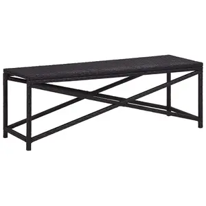 Berkfield Garden Bench 120 cm Poly Rattan Black