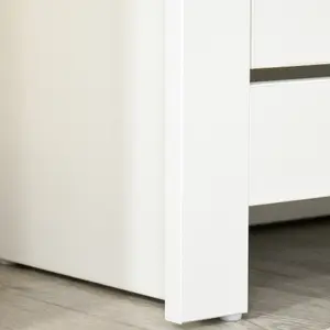 HOMCOM 12-Shoe Storage Cabinet 4 Shelves 2 Drawers Tabletop 4 Legs Modern White