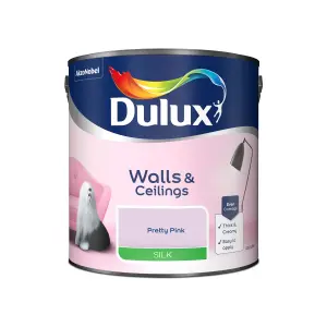 Dulux Walls & ceilings Pretty pink Silk Emulsion paint, 2.5L