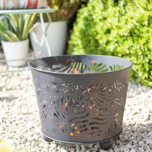 Portable Fire Basket Log Burner Fire Pit Outdoor Fires Charcoal Firewood Metal Black