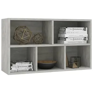 Berkfield Book Cabinet/Sideboard Concrete Grey 50x25x80 cm Engineered Wood