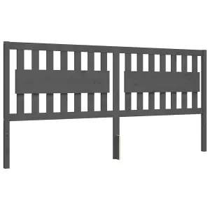 Berkfield Bed Frame with Headboard Grey 200x200 cm Solid Wood