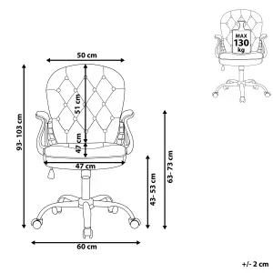 Office Chair Faux Leather Pink PRINCESS