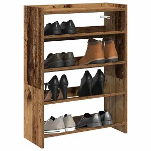 Berkfield Shoe Rack Old Wood 80x25x61.5 cm Engineered Wood