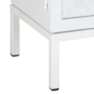 Berkfield TV Cabinet White 115x30x46 cm Solid Mango Wood