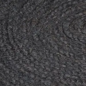 Handmade Rug Jute Round 210 cm Dark Grey